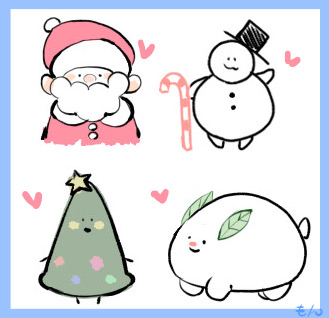 冬の可愛いキャラクターの描き方 雪とクリスマス くま趣味